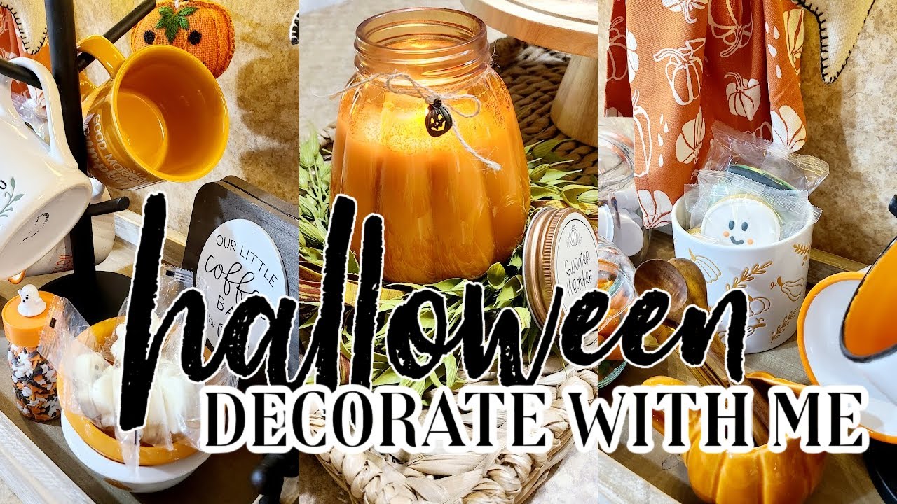 HALLOWEEN DECORATE WITH ME || KITCHEN AND COFFEE BAR || ROBIN LANE LOWE