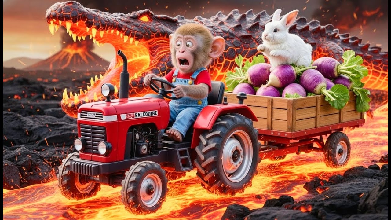 💜🚜 Monkey NaNa’s Magical Beetroot Harvest & Bunny Rescue! 🐇😱