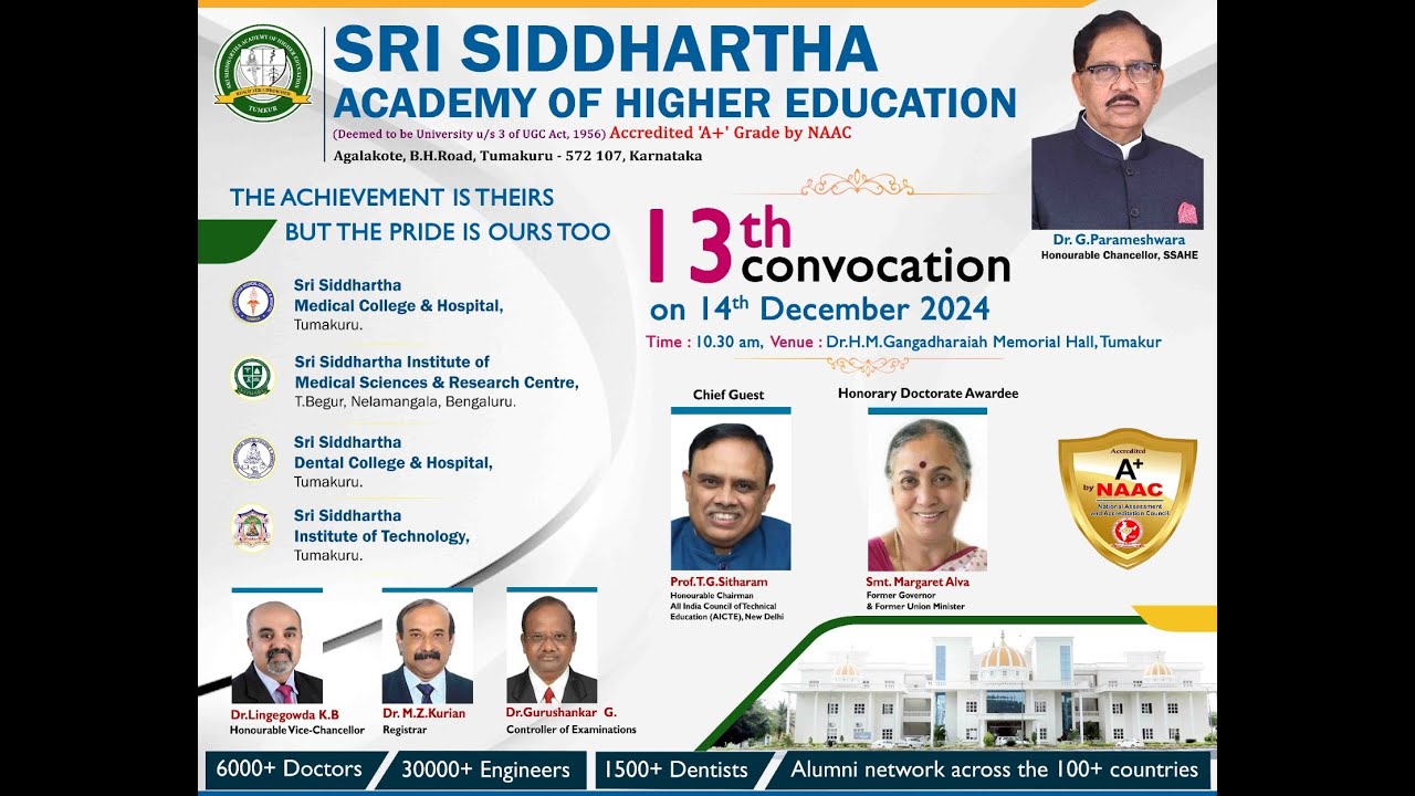 SRI SIDDHARTHA ACADEMY OF HIGHER EDUCATION13 th convocation ceremony