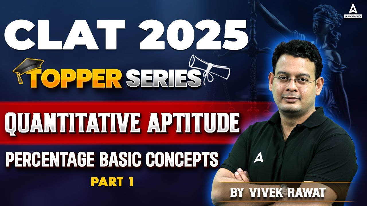 CLAT 2025 Quantitative Aptitude | Topper Series | Percentage Basic Concepts | Part 01
