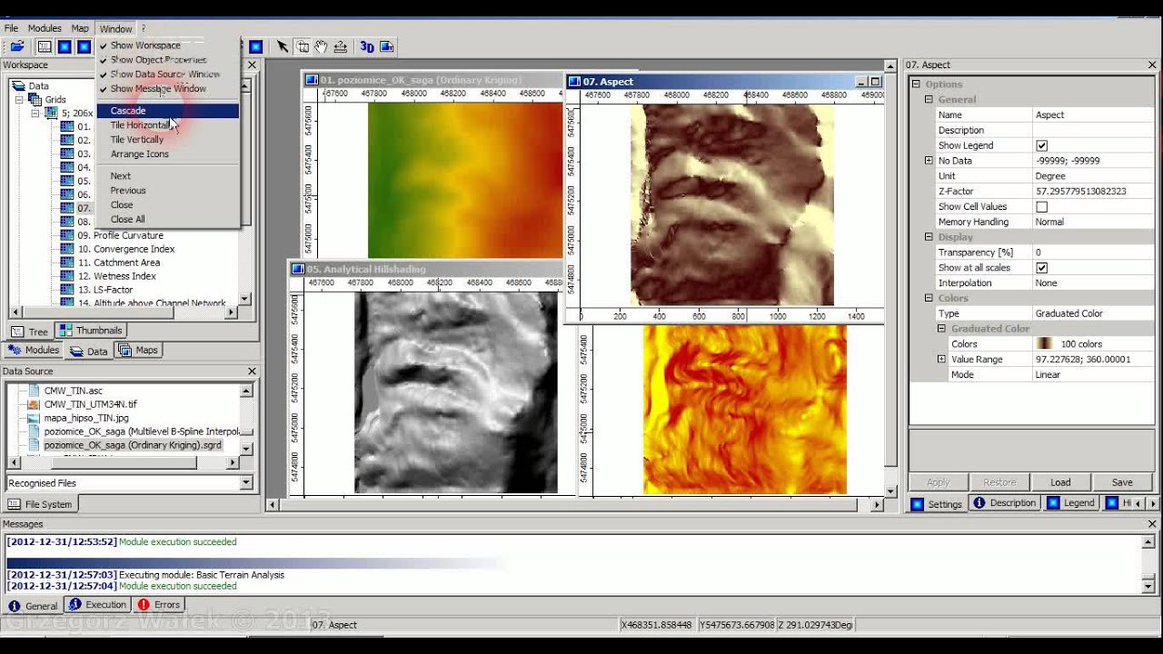 Modelowanie przestrzeni geograficznej - projekt 1, film 5 - SAGA GIS - tworzenie NMT