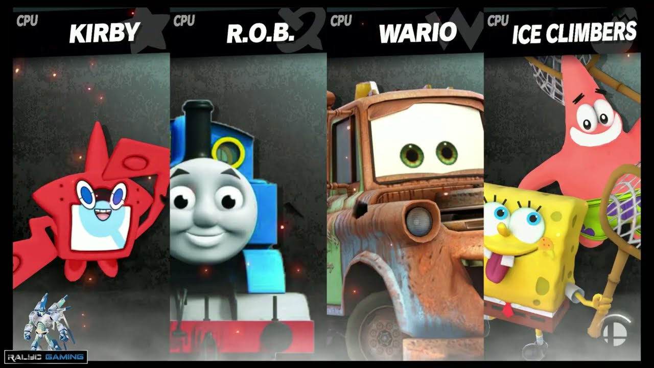 Rotom Dex vs Thomas the Tank Engine vs Mator vs SpongeBob & Patrick
