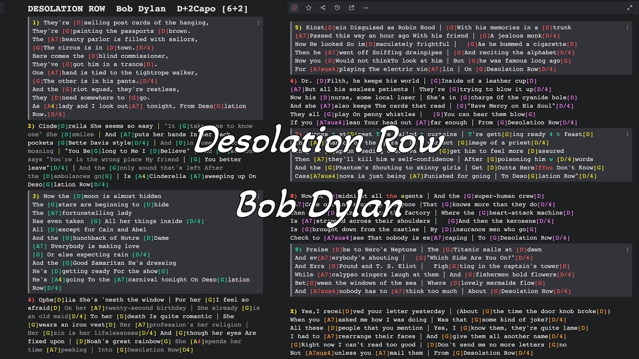 「Desolation Row」（廃墟の街）ボブ・ディラン || アコギ弾き語り・長尺注意