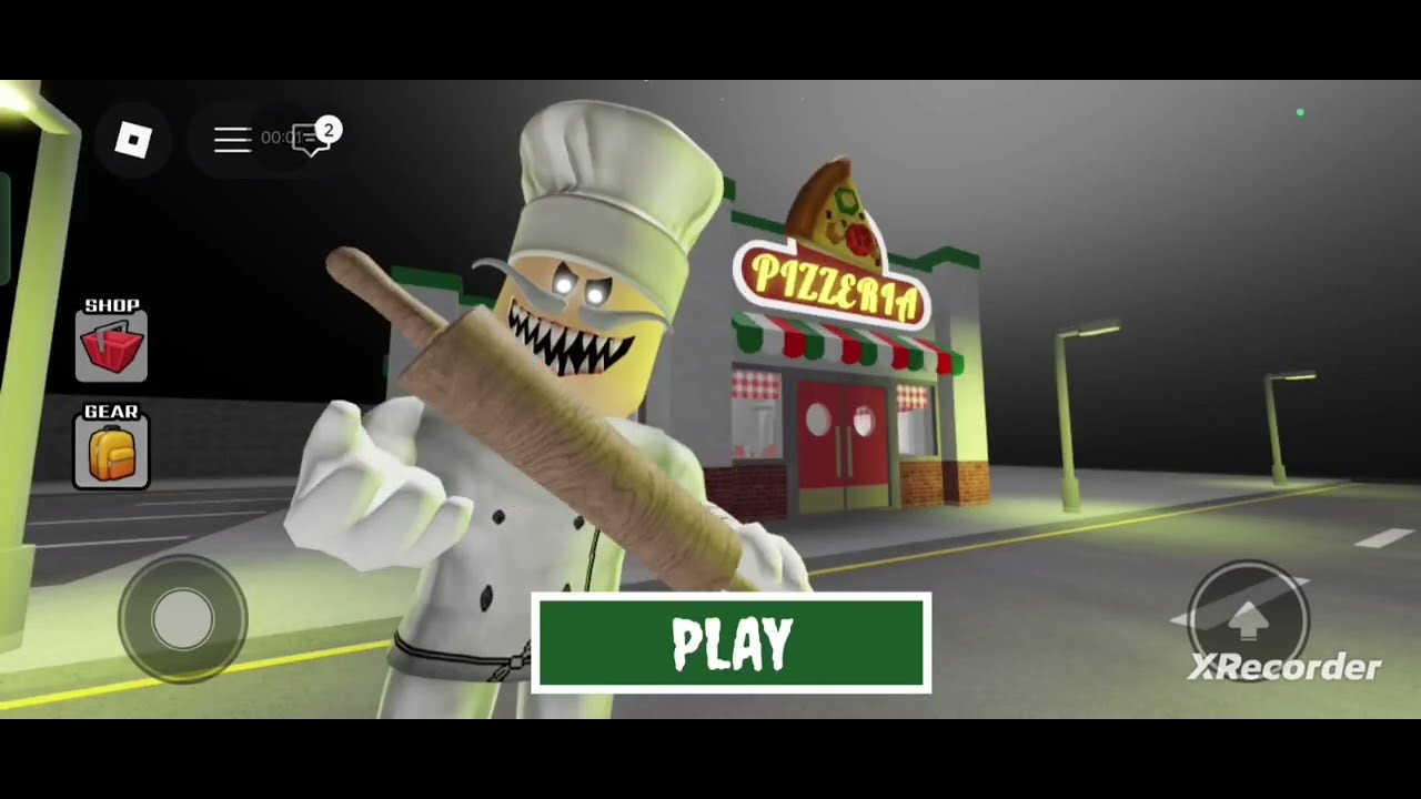 Playing escape pizza chef Roblox