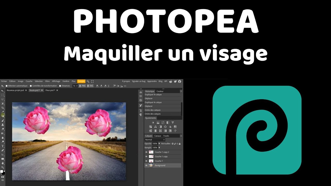 Photopea maquiller un visage