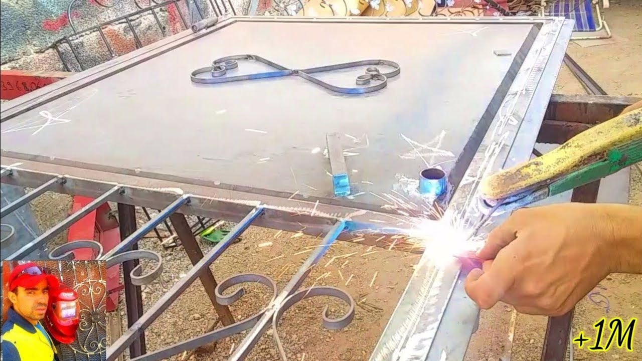 طريقة تشكيل باب شباك حديدي | باب شبابيك حديد مزخرف ، @فن اللحام welding