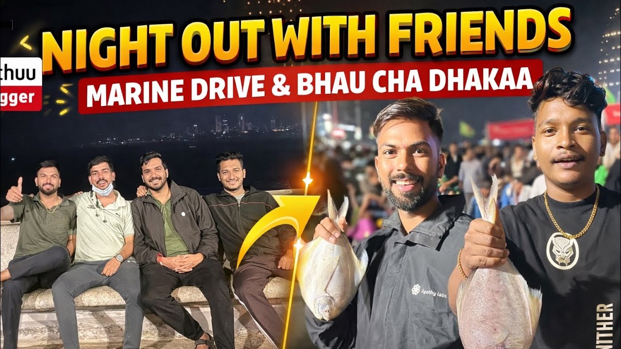 Night vibes 🌃 | Friends + Fun + Marine Drive 😍Mumbai nights never disappoint 💙#PathuuVlogger