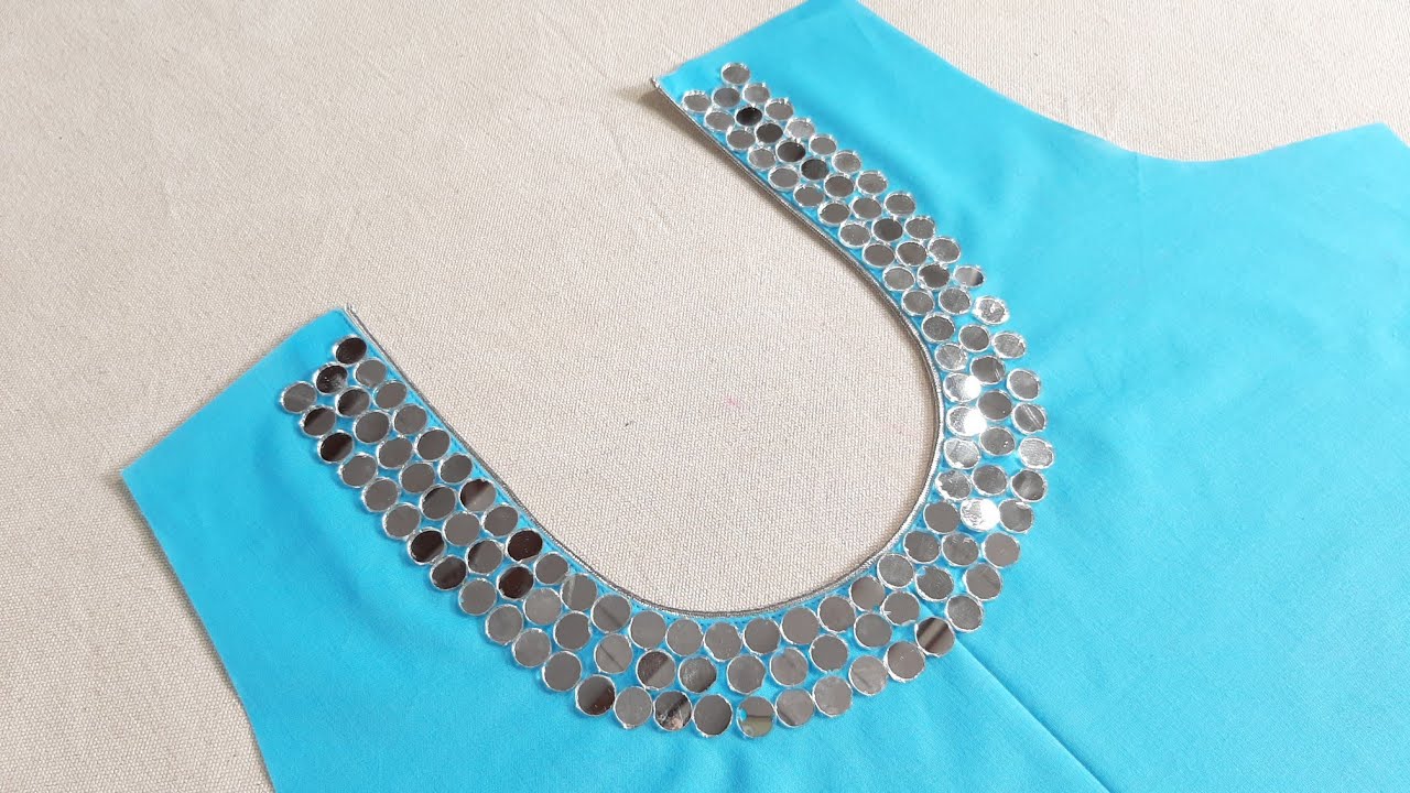 देखते ही पसंद आने वाला गले का डिज़ाइन🔥🔥Mirror work Neck Design||Sajid designs😊😊