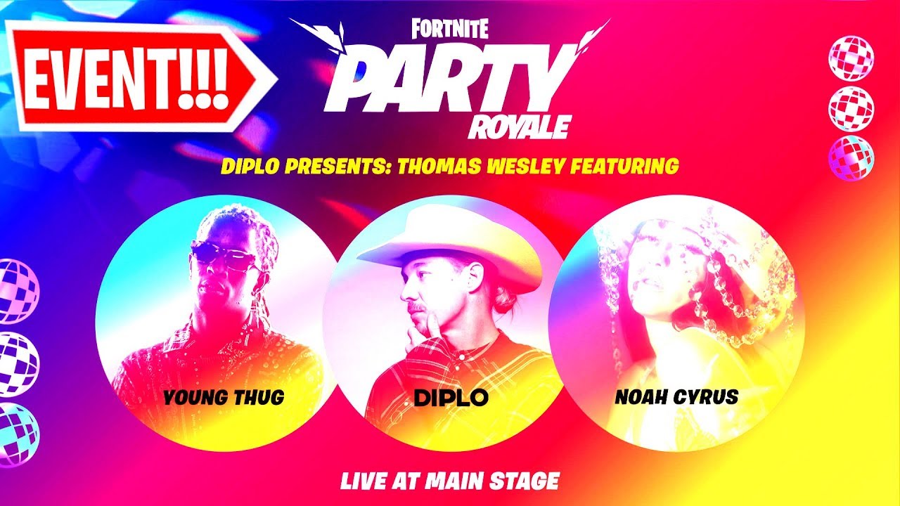🔴*NEW* PARTY ROYALE LIVE CONCERT EVENT! Ft. Diplo, Young Thug and Noah Cyrus! (Fortnite Live Event)