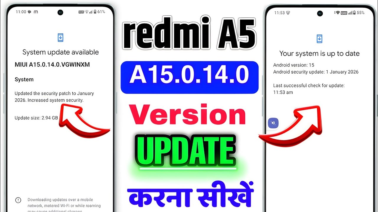 Redmi a5 update kaise kare | miui a15.0.12.0.vgwinxm | redmi miui 15 update (2025)