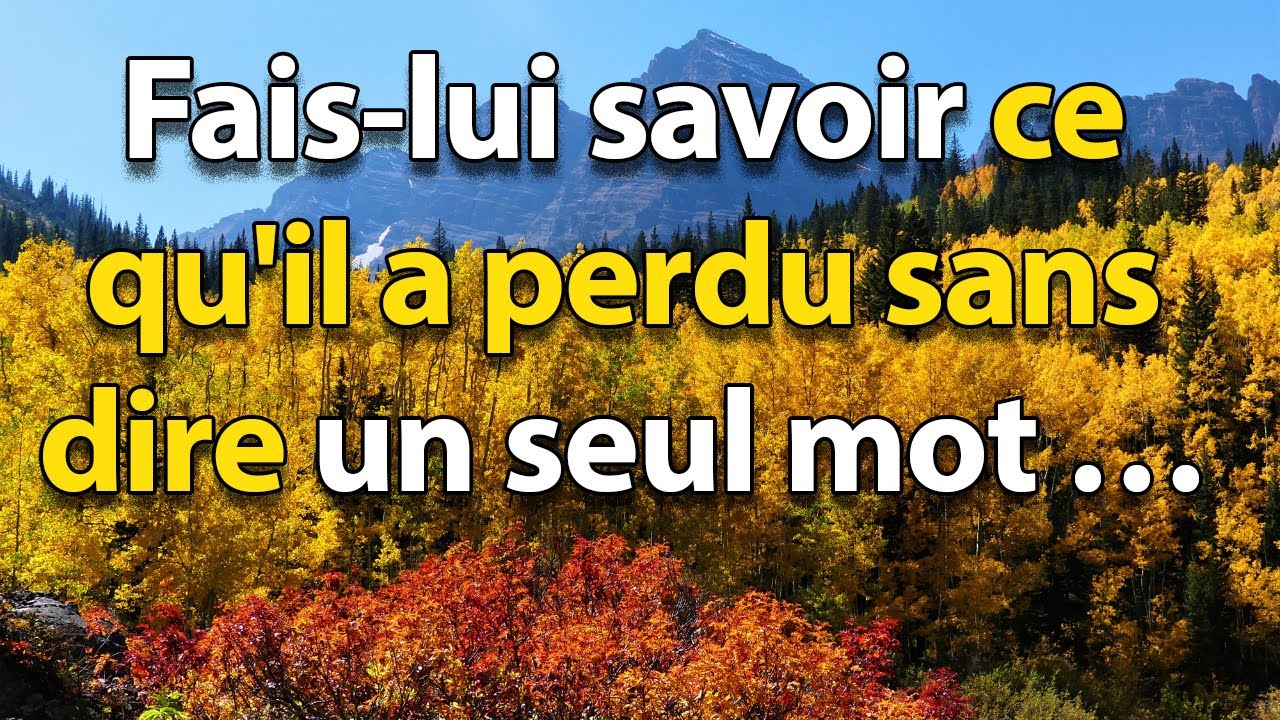 Fais-lui savoir ce qu'il a perdu sans dire un seul mot… IL REGRETTERA !