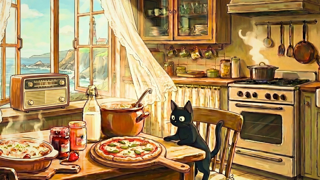 1960s Vintage Jazz & Ocean Waves 🌊 Cozy Spring Beach House Ambience　BossaNova