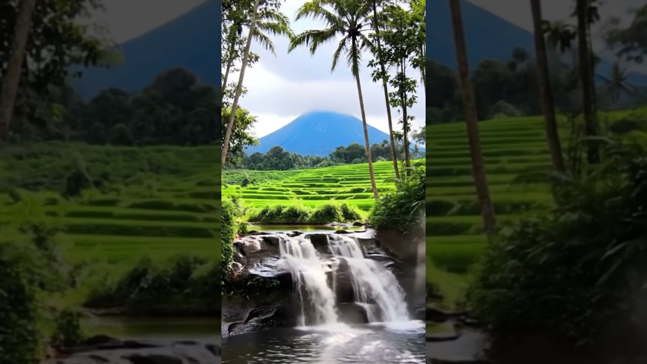 Sacred Stillness: A Hidden Waterfall Beneath the Volcano