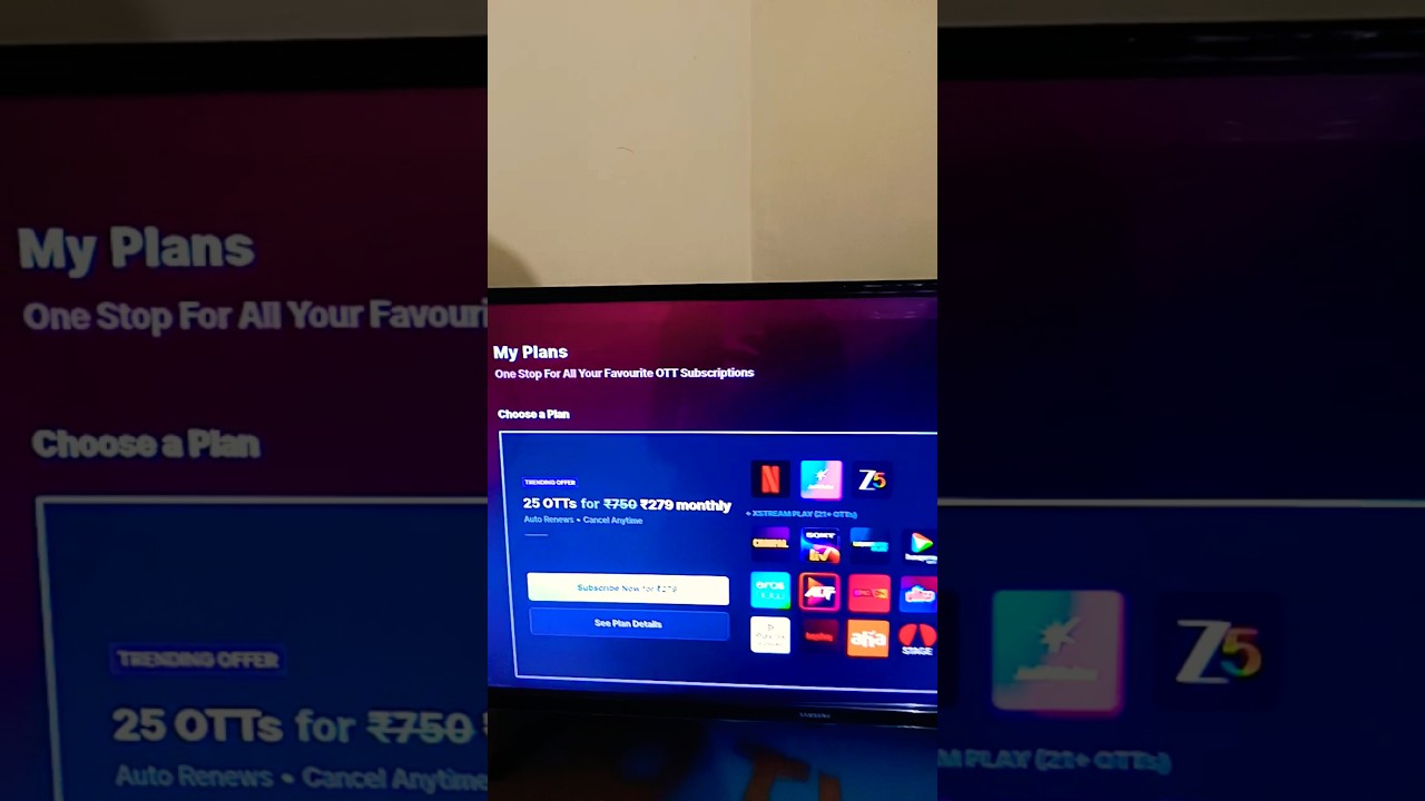 airtel xstream play subscription plan for 25 OTT apps #airtelxstream #subscribe #shorts
