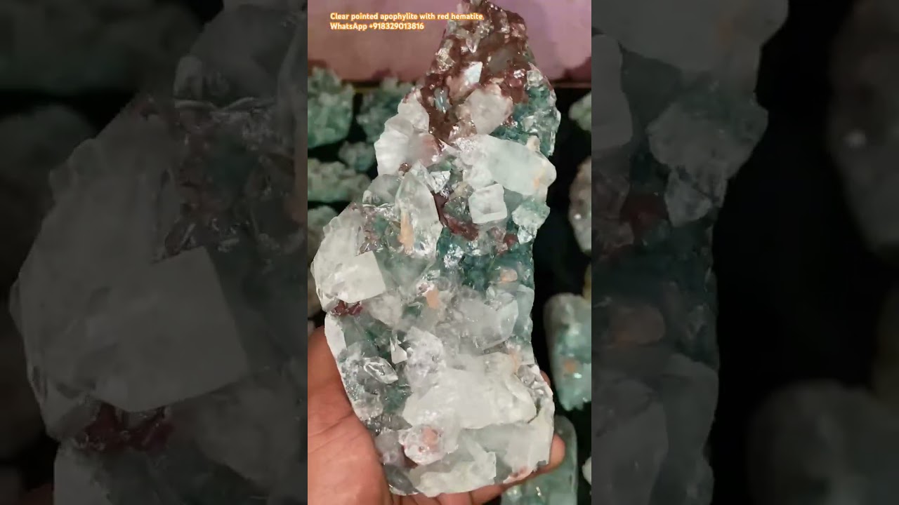 Pointed Apophyllite with Red Hematite Inclusion | Rare Collector Crystal Showpiece