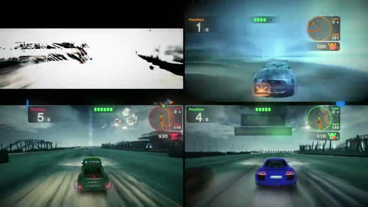 Blur- 4 players multiplayer splitscreen