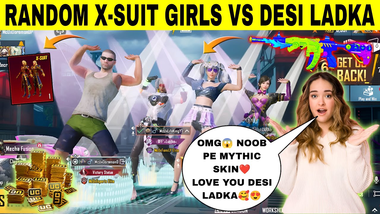Random 3 Girl's with X-Suit In My Lobby And Trolled 50RP MAX & MYTHIC OUTFITS 90/70 uc can $10 bgmi