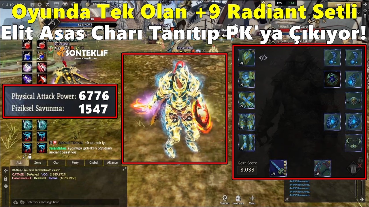ZeitzquiN - Oyunda Tek Olan +9 Radiant Setli | Elit Asas Charı Tanıtıp PK'ya Çıkıyor! | Rise Online