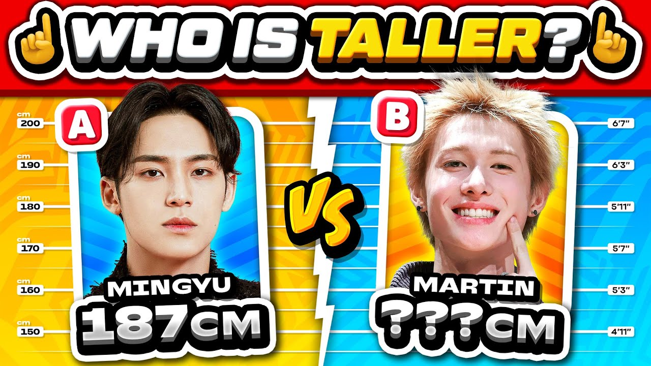 ☝️ Guess Who’s Taller? 🧍 (K-pop Idol Edition) 📏 ANSWER - KPOP QUIZ ✨