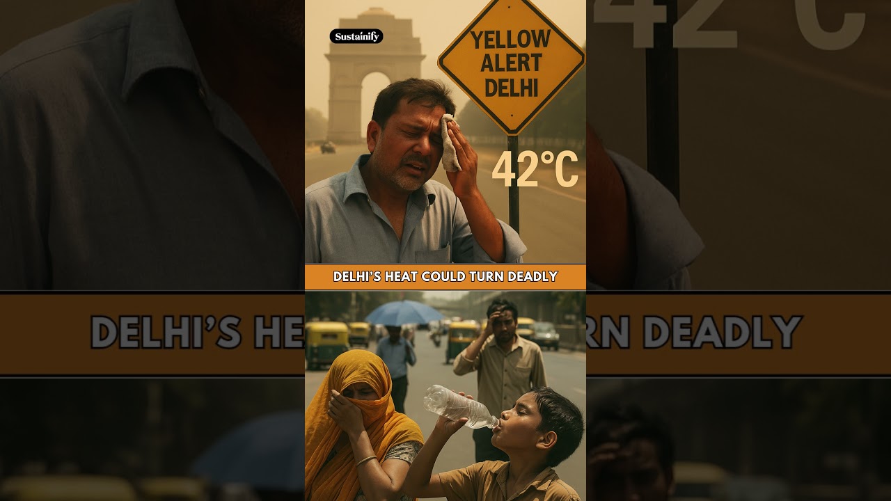 Delhi Under Yellow Alert! 🌡️⚠️ #climatecrisis #heatwave
