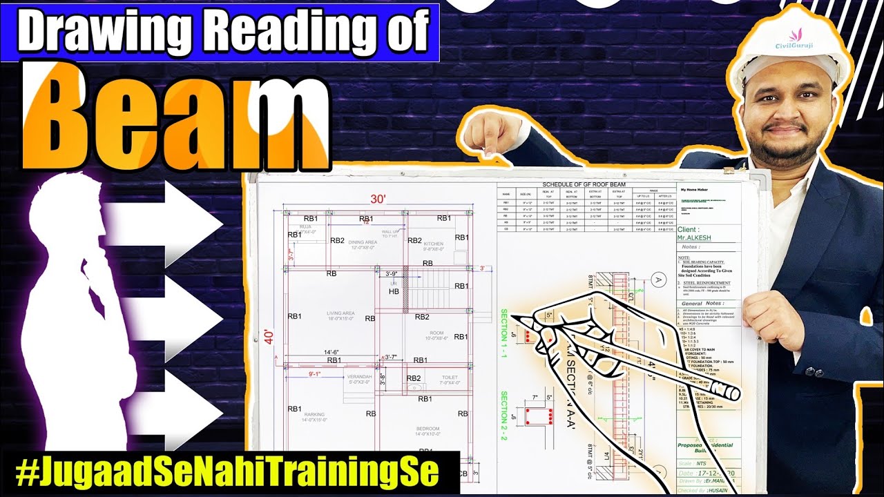 How to Read Beam Reinforcement Drawing? | How to Read Structural Drawing || By CivilGuruji