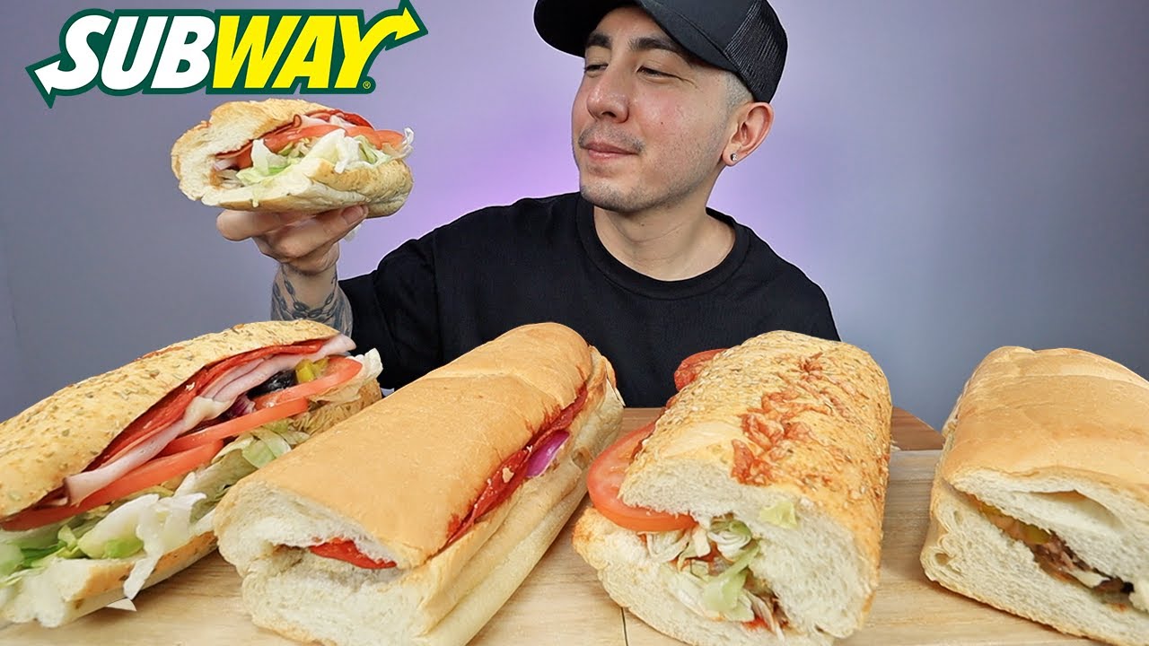 ЕДА Сэндвичи Subway (Пицца Мелт Саб + Фрикадельки Маринара) МУКБАНГ