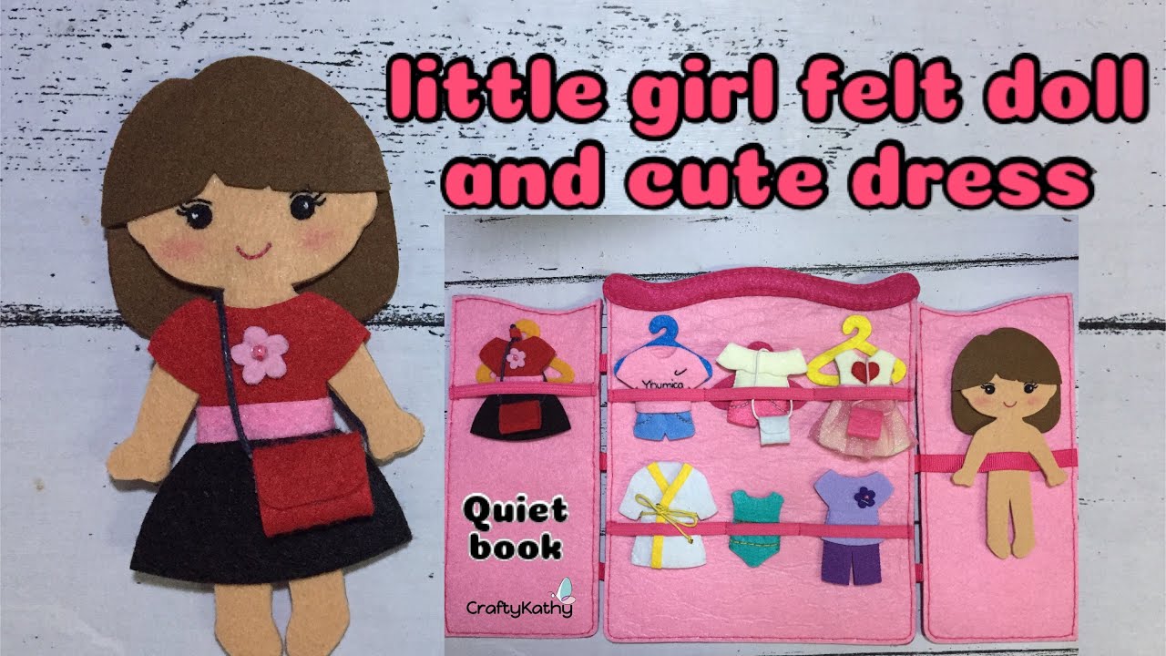 How to make little girl felt doll 