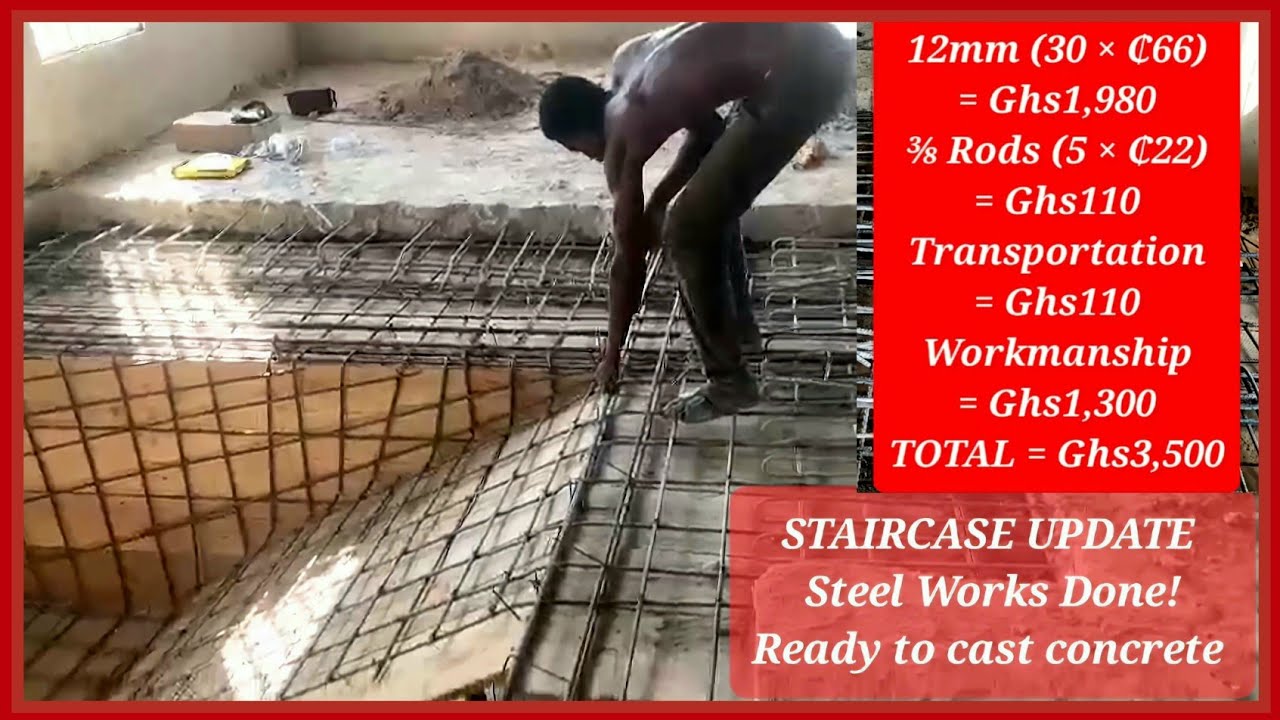 Building in Kumasi, Ghana || Staircase Update | Cost of Rebars