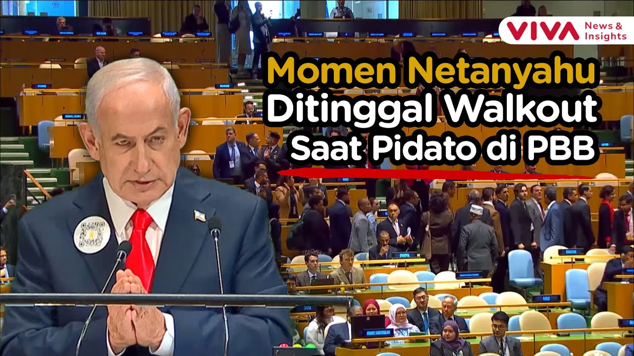 Pidato di PBB,  Netanyahu Ditinggal Walk Out Puluhan Delegasi Termasuk Indonesia