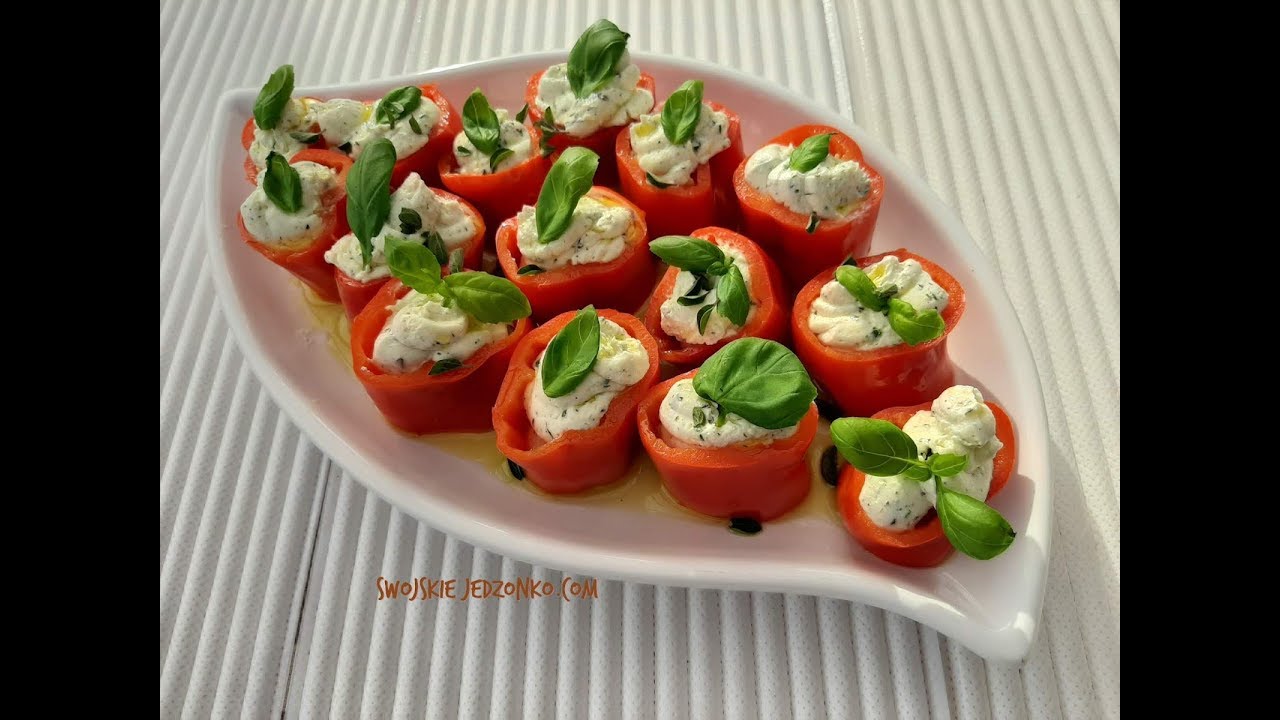 Papryczki nadziewane -domowe antipasti #naimprezę #przekąski #papryka