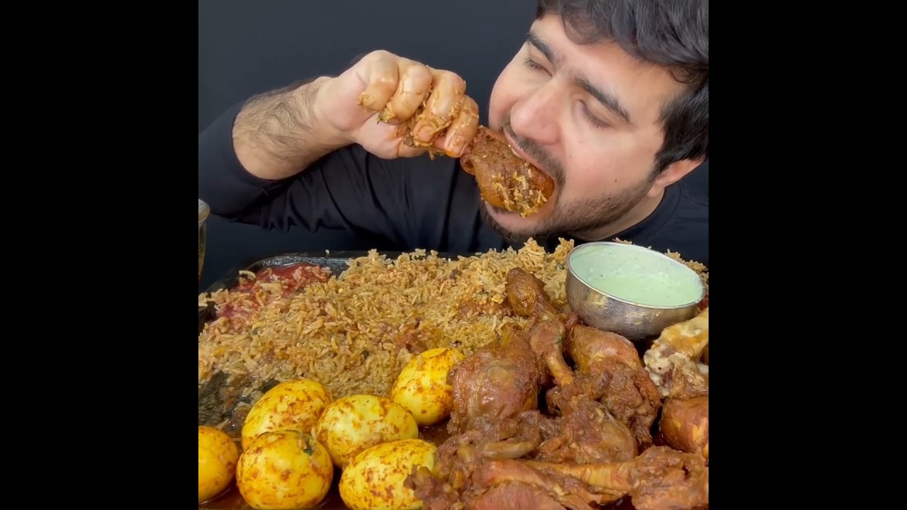 ASMR: EATING SPICY CHICKEN CURRY🔥 BASMATI RICE || 