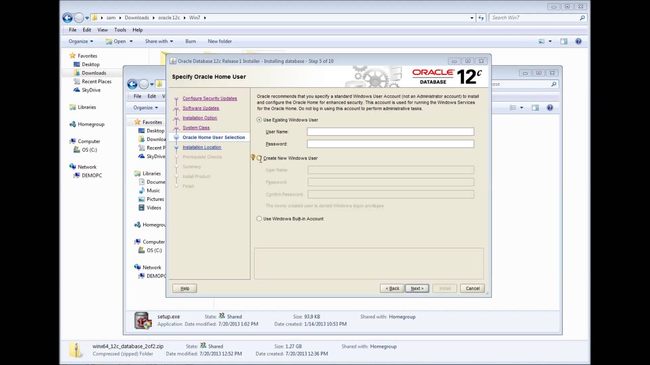 Oracle 12c Database - How to install Oracle 12c Database in Windows 7