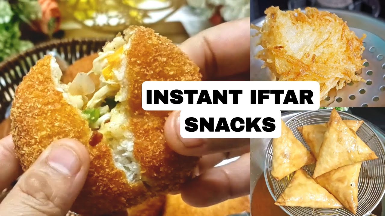 3 Instant Iftar Snacks 🌙 | Ramzan Special Chicken Bread Balls, Aloo Tikki & Samosa