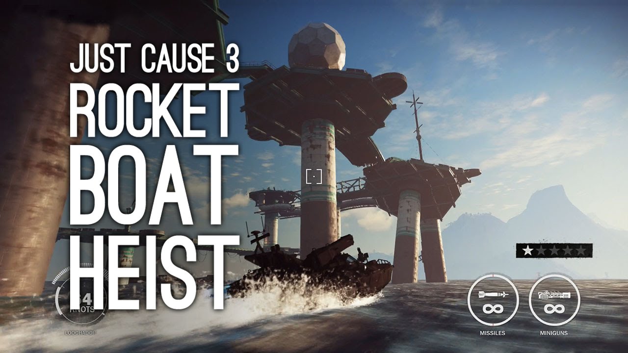 Just Cause 3 DLC Bavarium Sea Heist Gameplay: STEALING THE ROCKET BOAT
