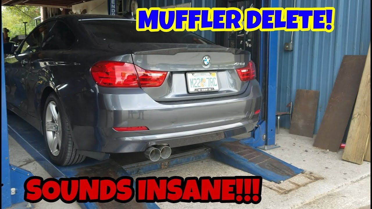 428i MUFFLER DELETE before and after SOUNDS AMAZING!!