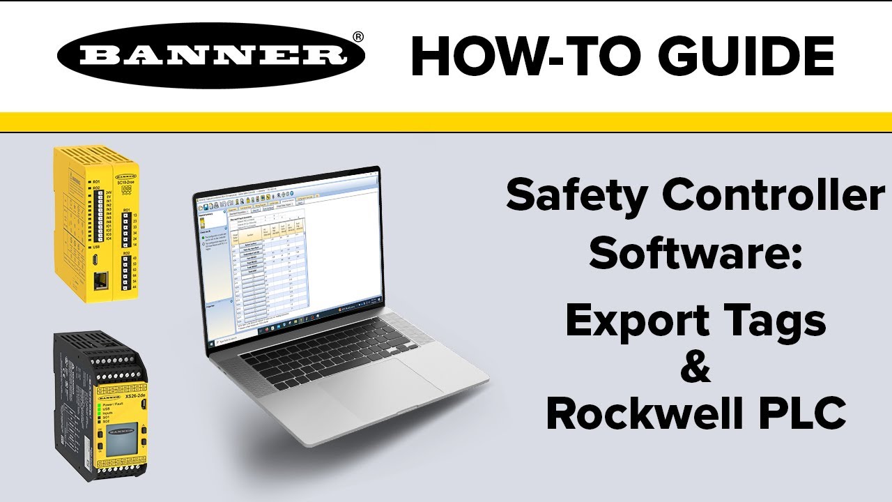 Banner Safety Controller Software: Export Tags & Rockwell PLC