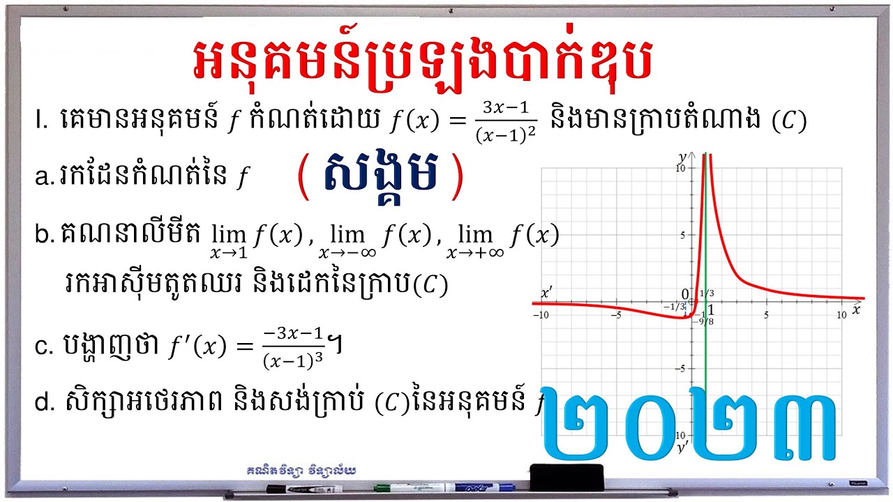 BacII-2023 | អនុគមន៍ប្រឡងបាក់ឌុប២០២៣(ថ្នាក់សង្គម) | គណិតវិទ្យាថ្នាក់ទី១២ | គណិតវិទ្យា វិទ្យាល័យ