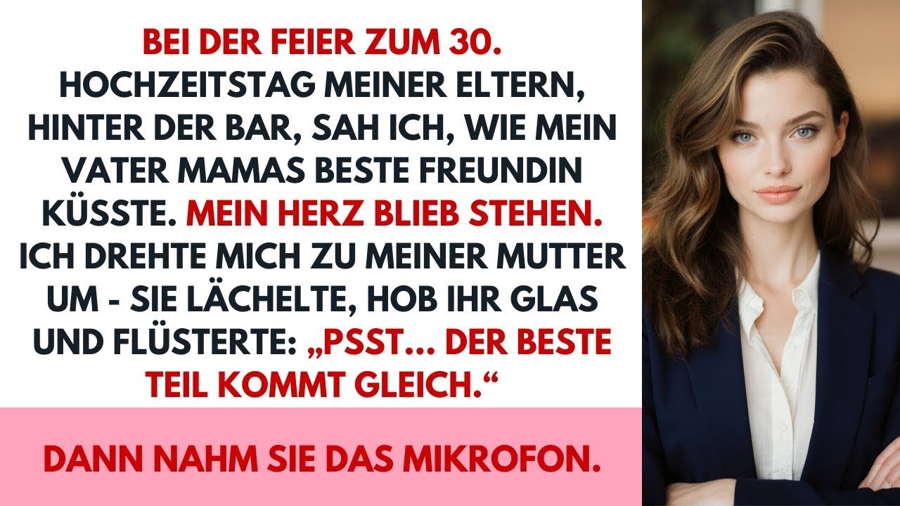 Auf der Party sah ich Dad ihre beste Freundin küssen – Mom flüsterte: „Pssst… das Beste kommt noch.