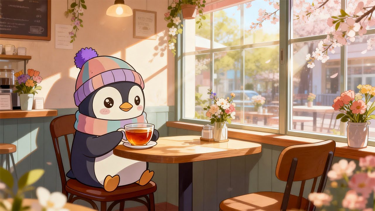 ☕ Pipo Cozy Spring Escape 🌸 Soft Lofi Beats, Blooming Flowers & Warm Lights | Study & Focus
