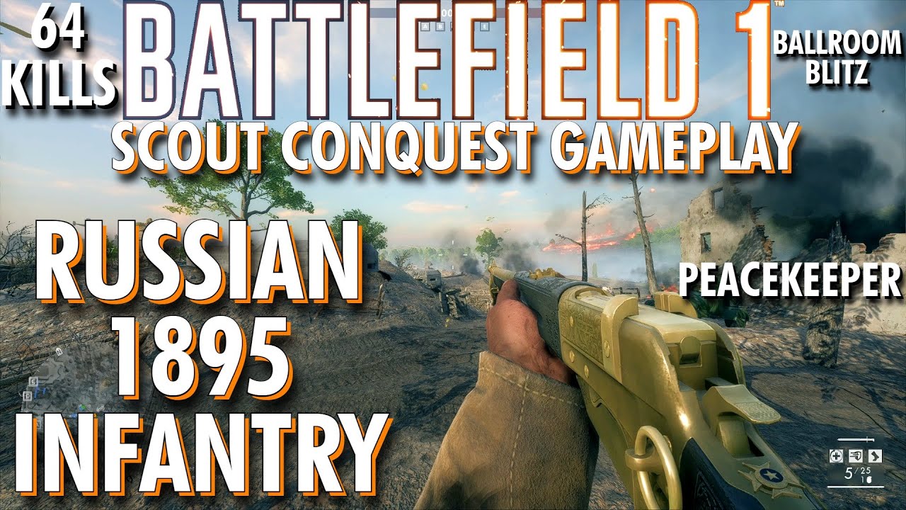 Ruined Bayonet Charge Ending.. Russian 1895 Infantry Gameplay - Battlefield 1 Conquest No Commentary