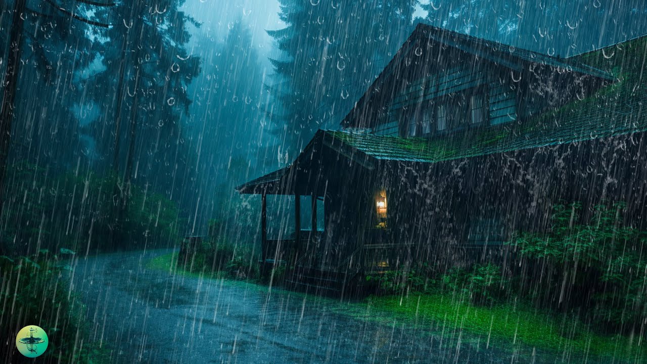 Sono Profundo Perfeito - Barulho de Chuva para Dormir, Chuva Forte no Telhado e Trovão na Floresta