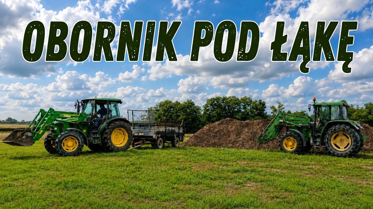 Obornik pod łąkę, dwa traktory w akcji w roli gł&oacute;wnej John Deere 6110