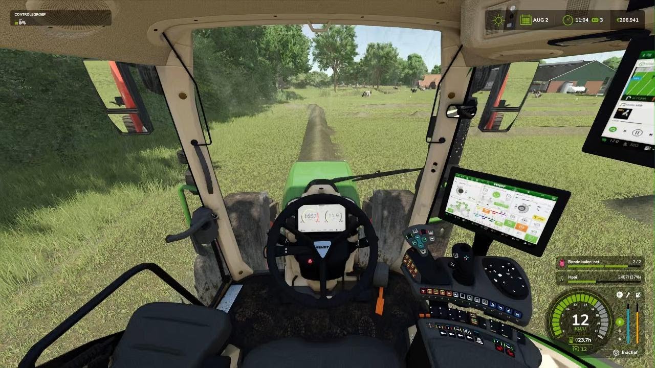 Hooibalen persen op veld 15 - De Friese Wouden #30 FS25 Westdijk-Farming