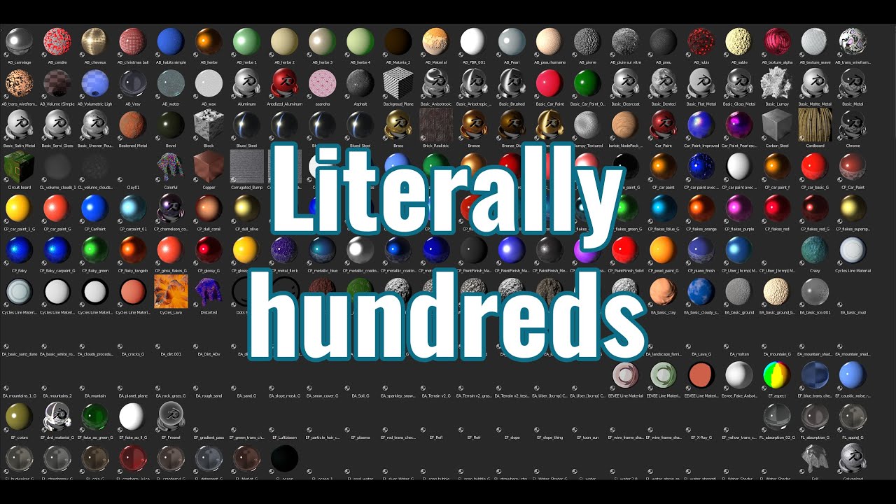 Hundreds of Blender materials FOR FREE