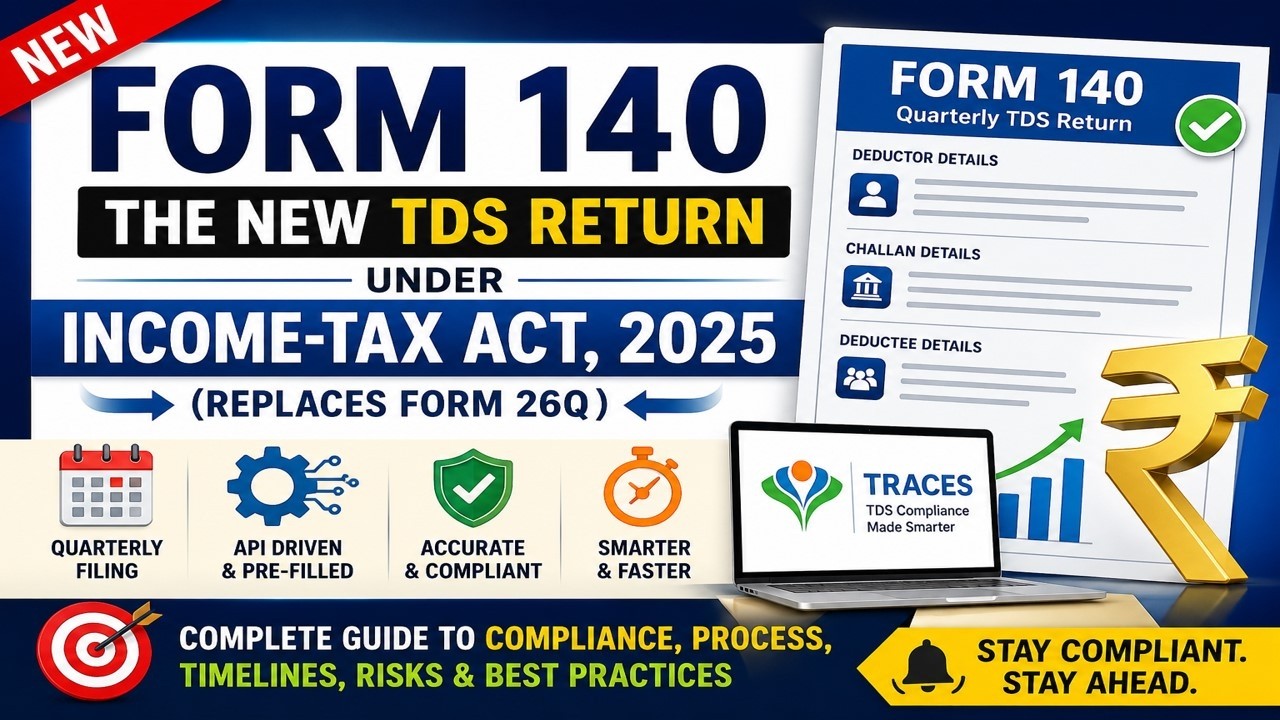 Form 140 Explained | New TDS Return under Incometax Act 2025 | Form 26Q Replacement | Complete Guide