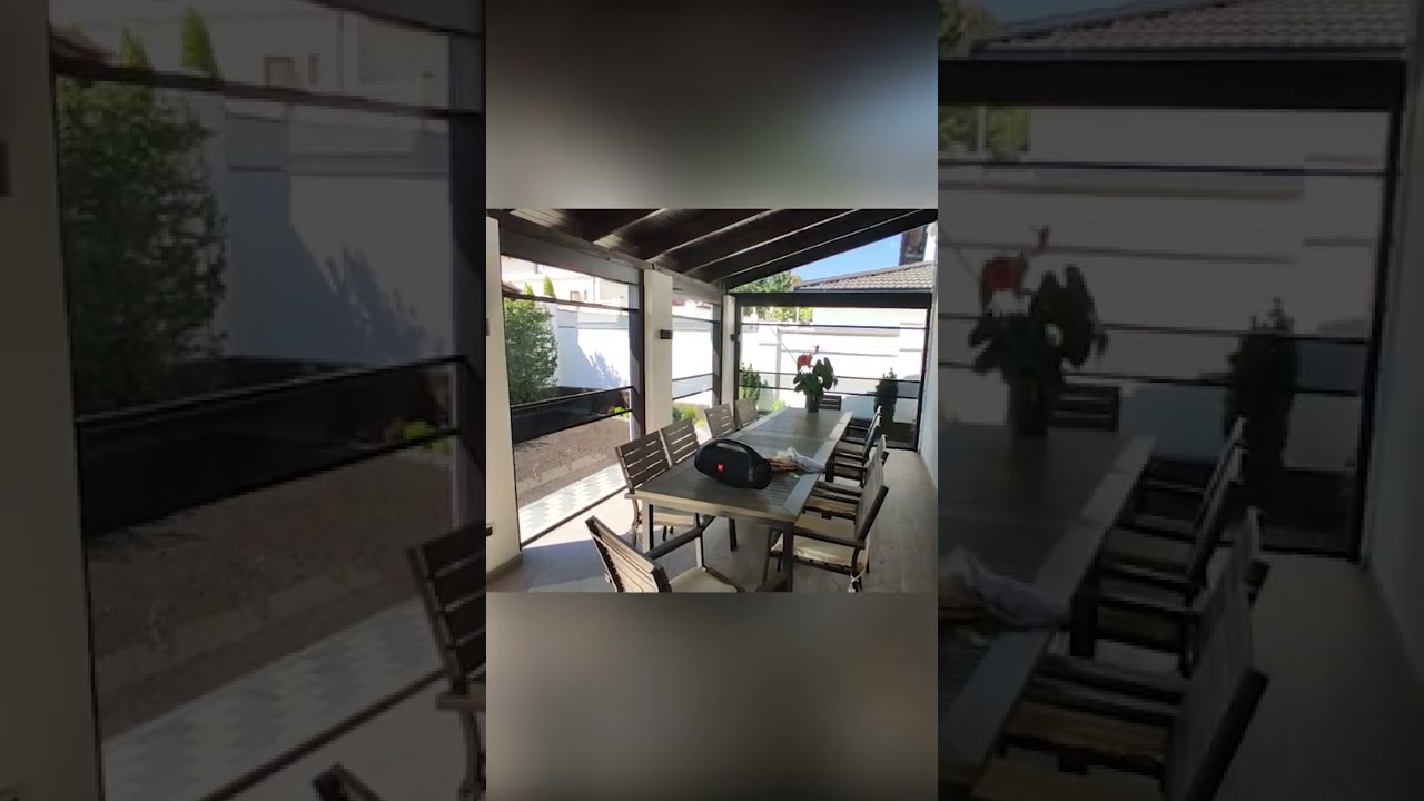 GHILOTINE AUTOMATIZATE (GEAMURI CULISANTE PE VERTICALĂ) PENTRU TERASĂ #SHORTS | PERGOLA LUX
