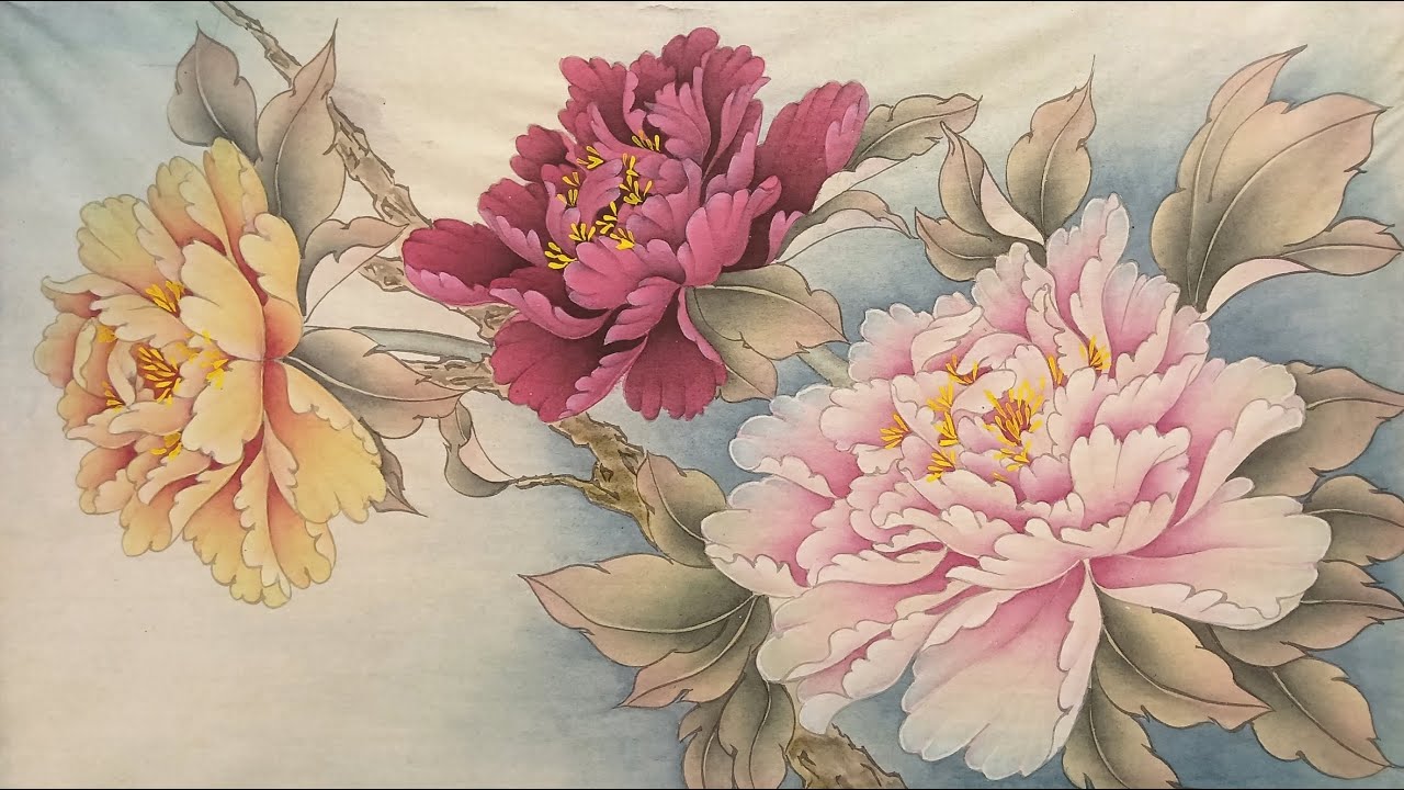 工笔画-三重锦（原创）~~全部过程
