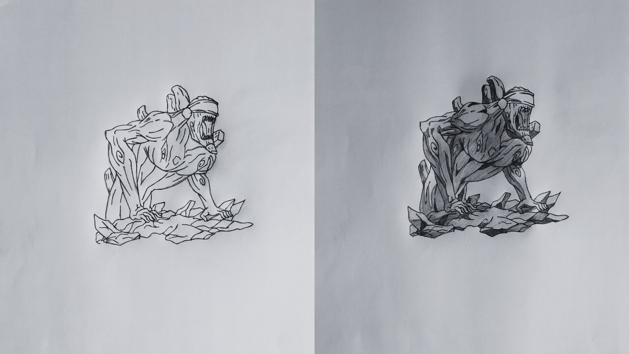Drawing the Gedo (Getto) Statue from Naruto Shippuden | Step-by-Step Anime Art