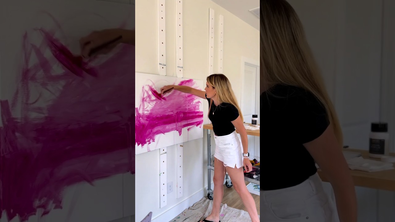 Summer coastal landscape painting acrylic painting process