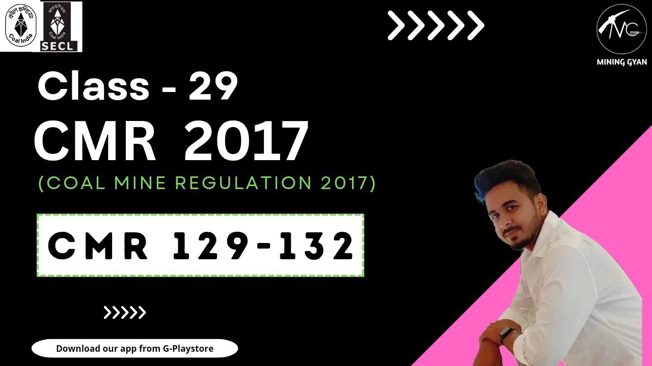 MS OM Live Course/CMR Lect 29/Coal Mine Regulation 2017/Mining Gyan/SECL/MCL/WCL